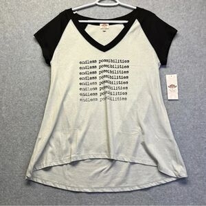 Pink Lotus Women’s Motivational Yoga Athletic T-Shirt SS Gray Black New L